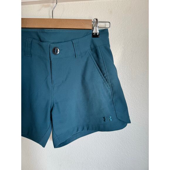 Under Armour Women's Shorts Heat Gear‎ Size 2 Blue Golf - Picture 4 of 9